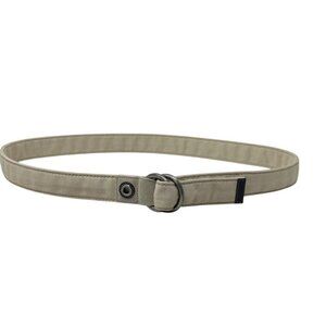 Coach Men's Vintage 90's Putty gray canvas d ring buckle belt size XL